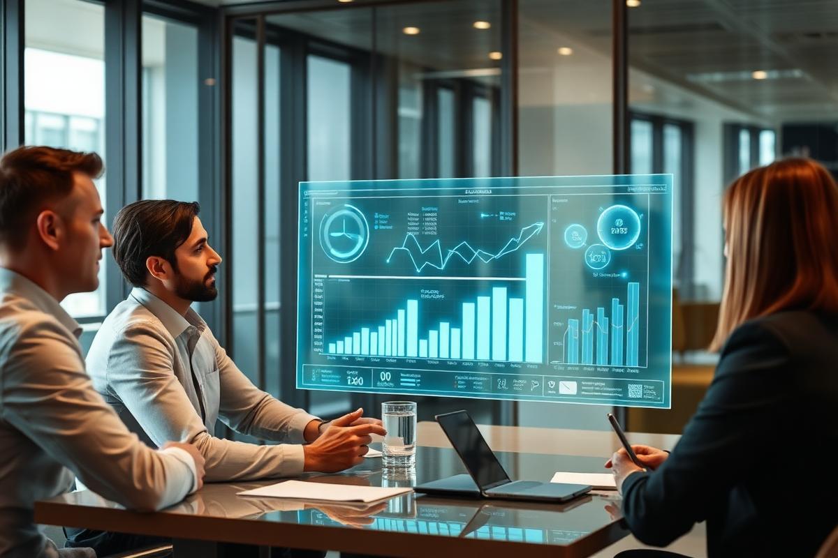 Business consulting session with digital analytics